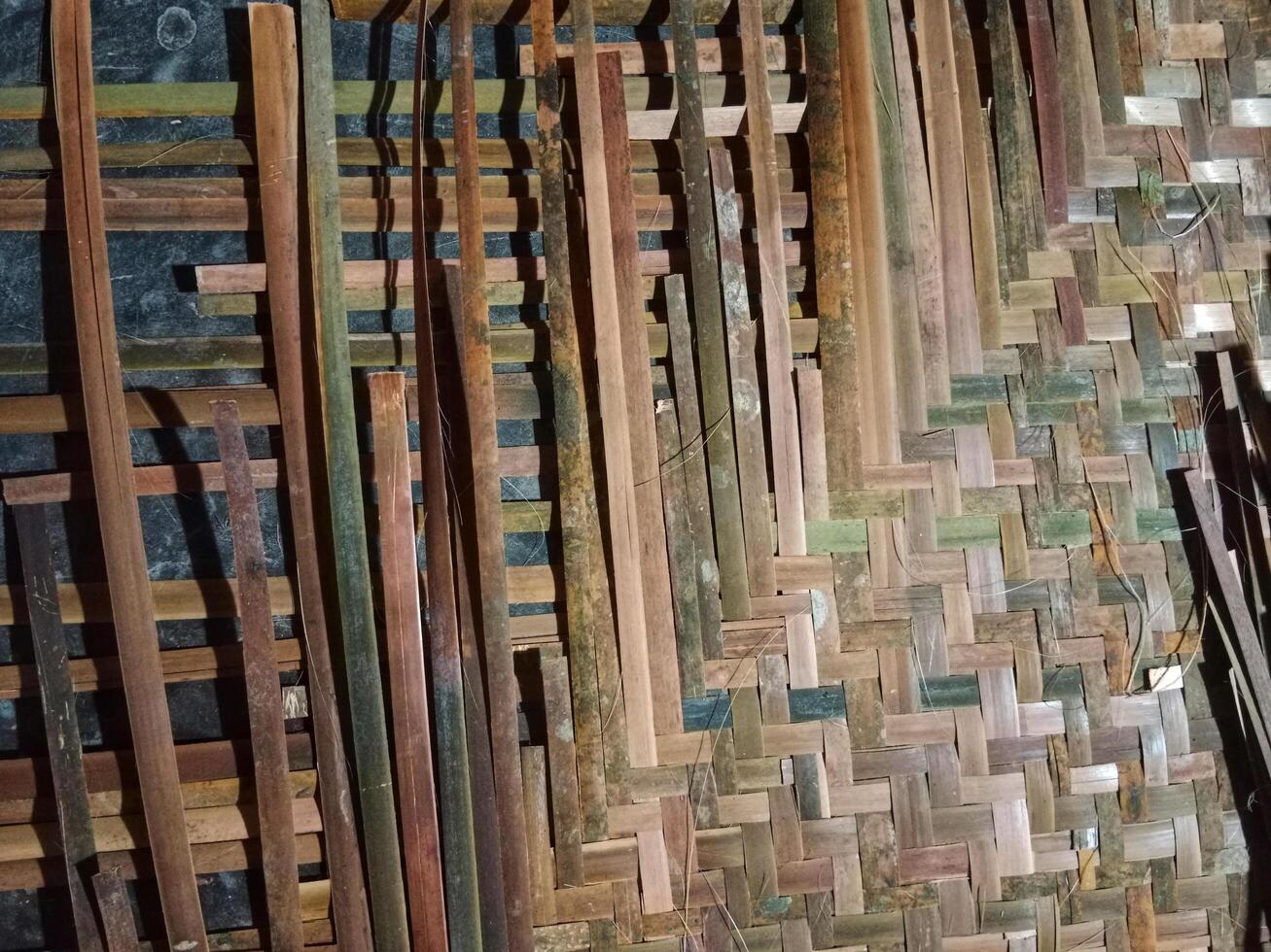 Hand Woven Bamboo Mat Texture photo