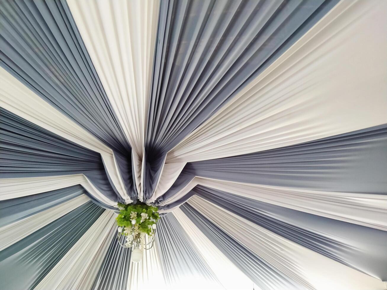 beautiful wedding roof decoration with aesthetic lights photo