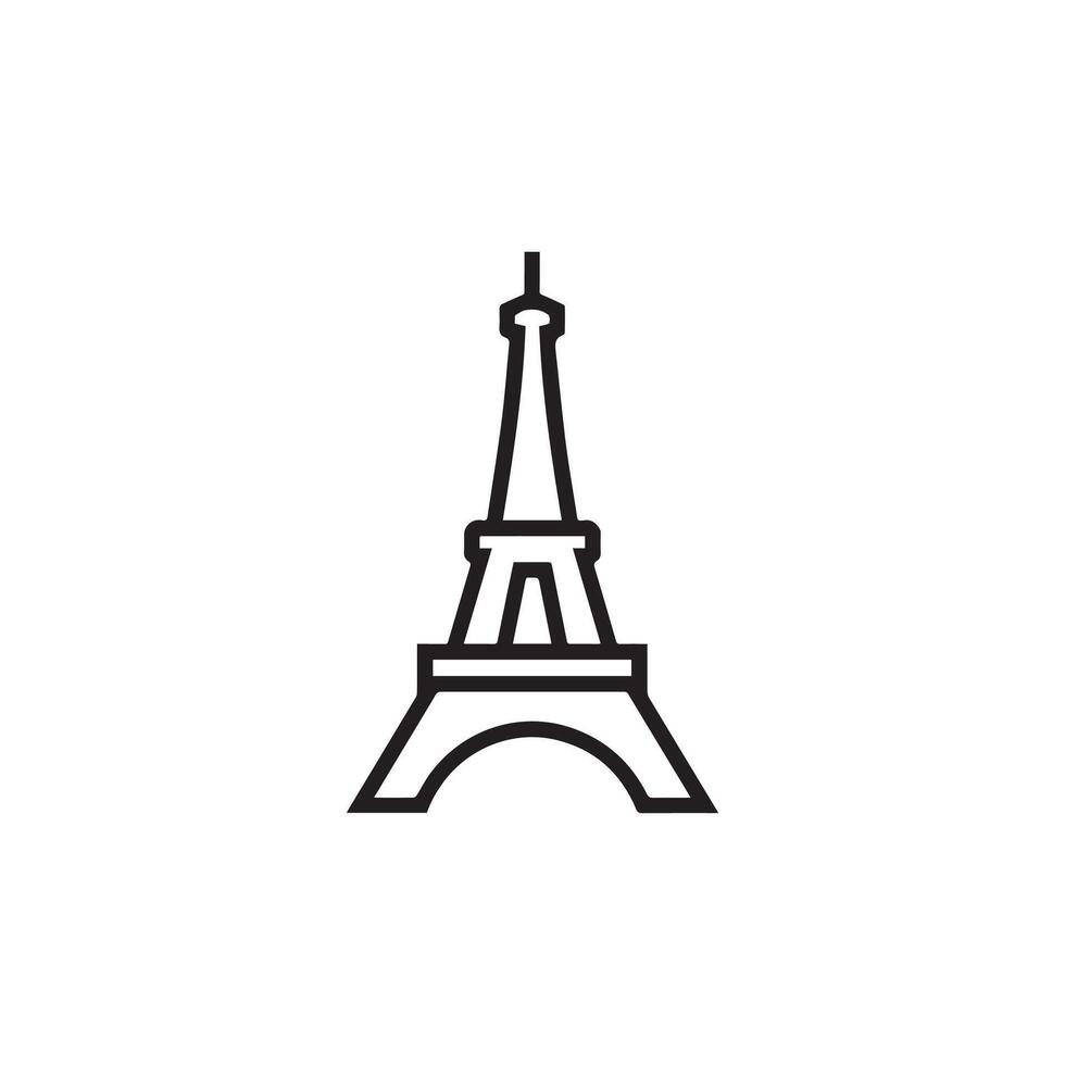The eiffel tower is shown in black and white vector