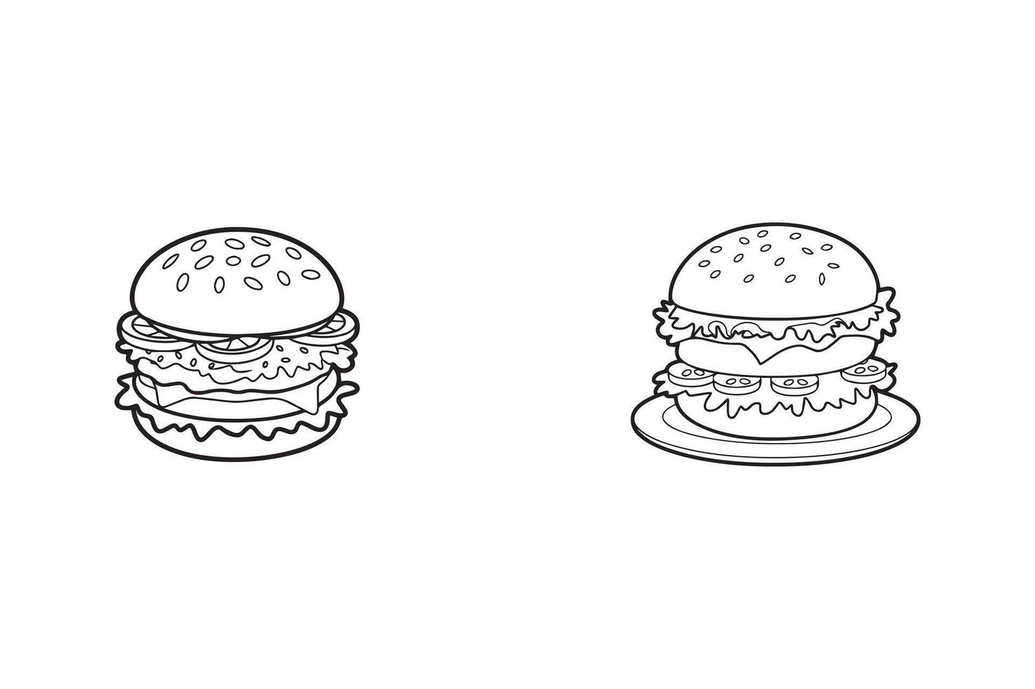 Cartoon Hand Drawn Crispy Chicken Burger With Mayo Tomato Cheese Mustard And Lettuce Line Art vector