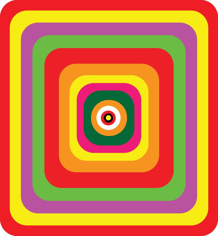 a square with a colorful square in the center vector