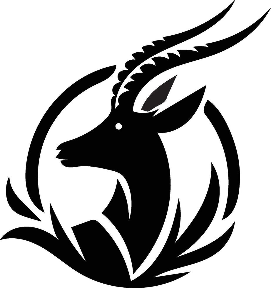 an image of a black and white deer head vector