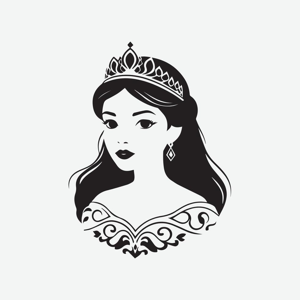 Top Tips for Designing Princess Silhouettes on White vector