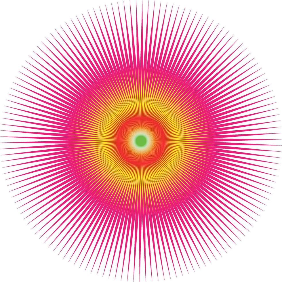 a pink and green sunburst with a white background vector