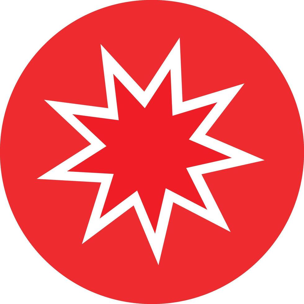 a red star with white lines on it vector