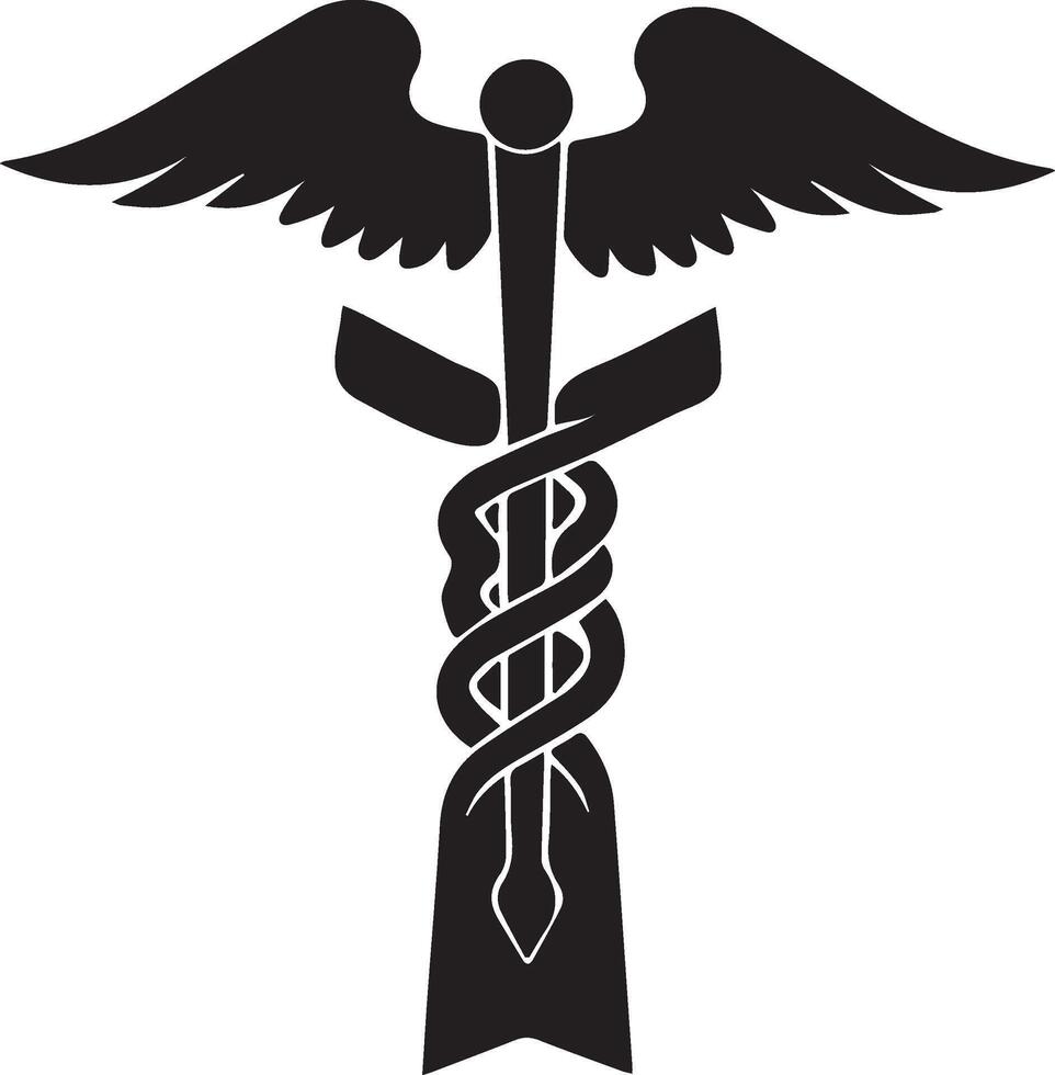 medical symbol caduceus symbol with wings vector