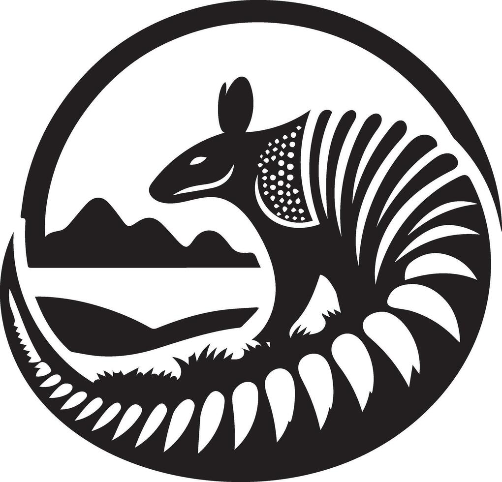 Bold and Detailed Illustration of an Armadillo vector