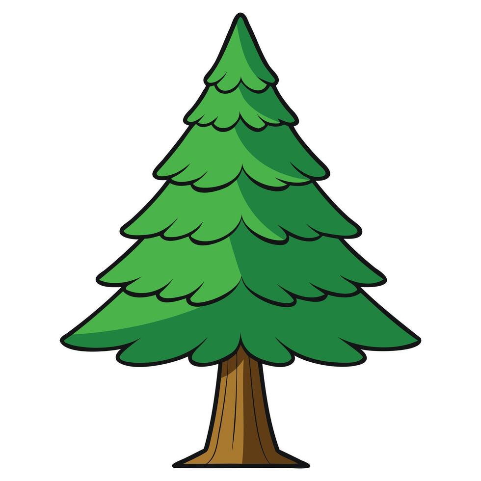 Elegant Pine Tree Illustration, Nature-Inspired Design vector