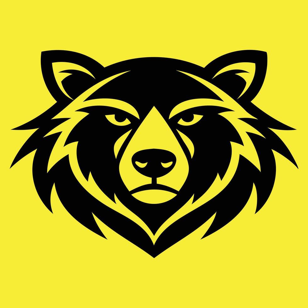 Bear Head Mascot Logo Design. vector