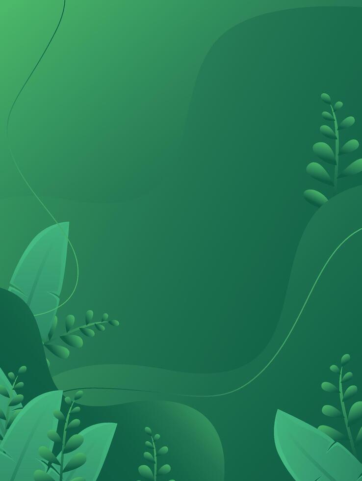 Green background with leaves and vines vector