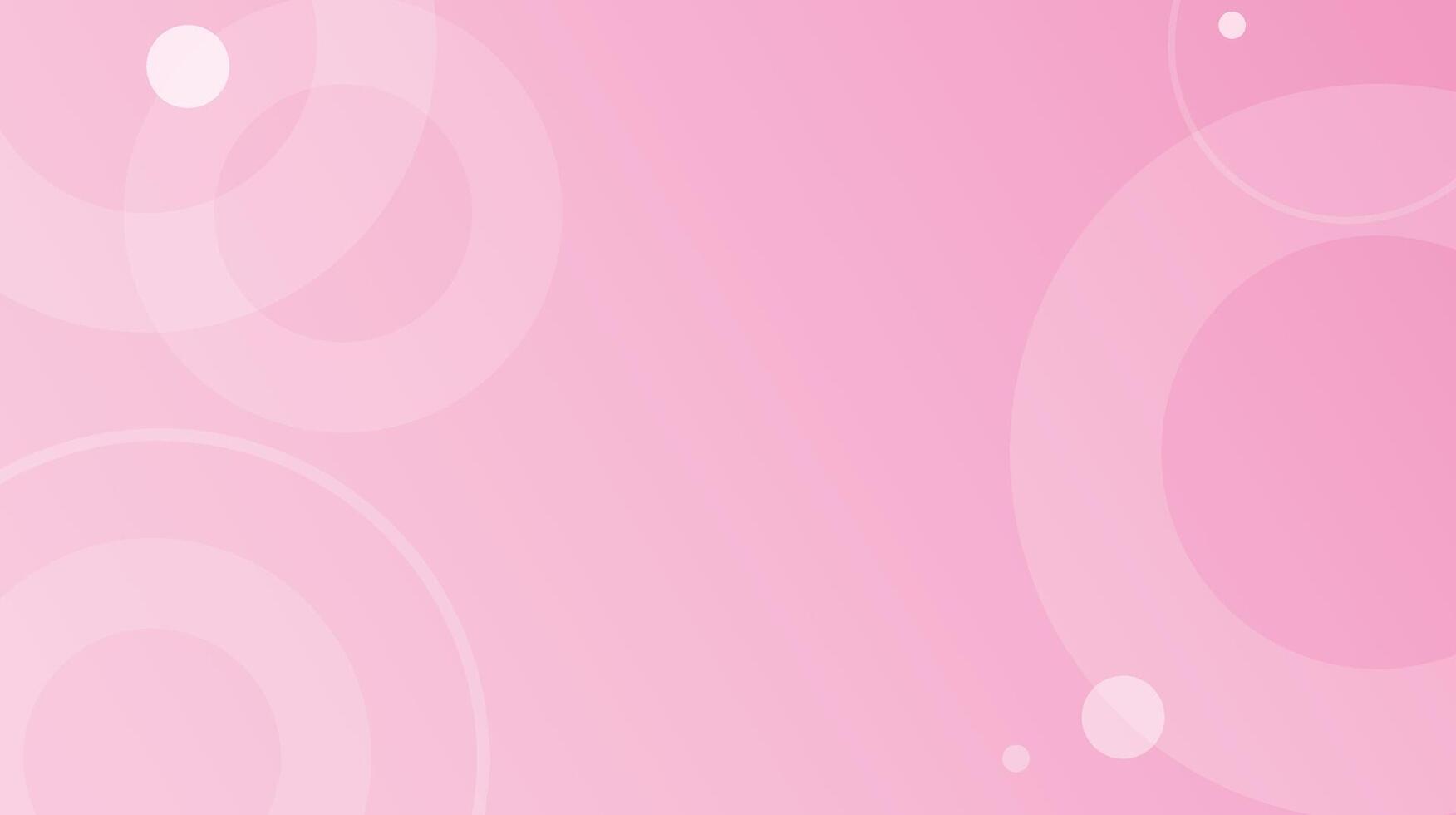 A pink background with circles and bubbles vector