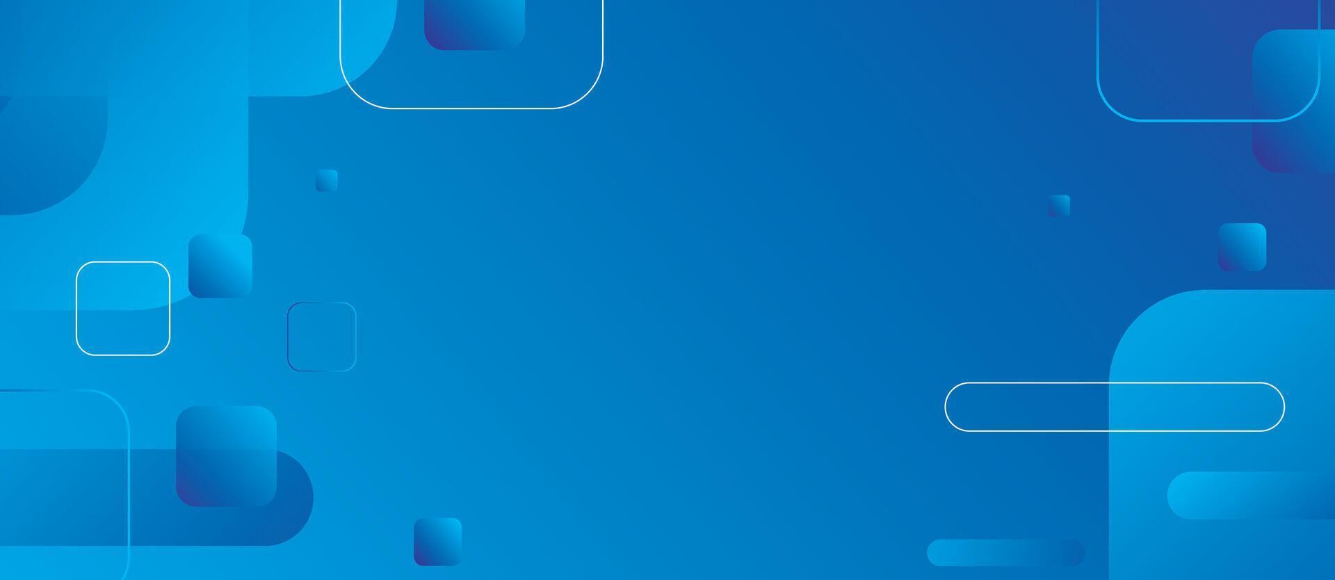 Blue abstract background with squares and lines vector