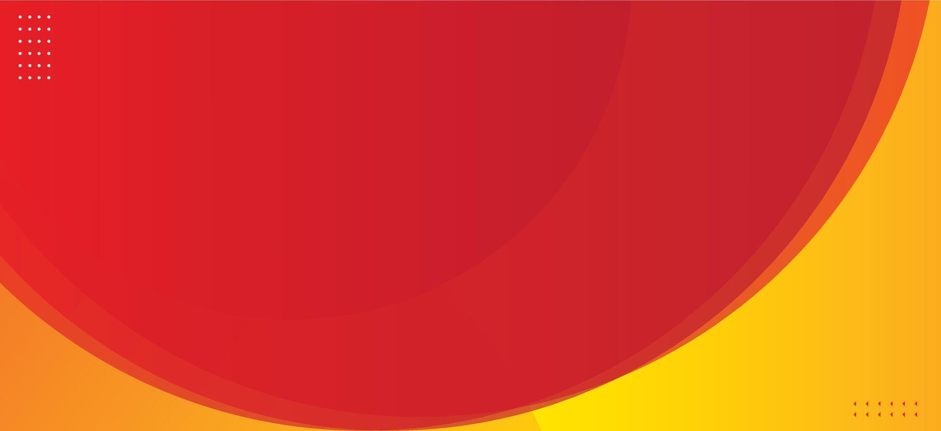 A red and yellow background with a curved shape vector