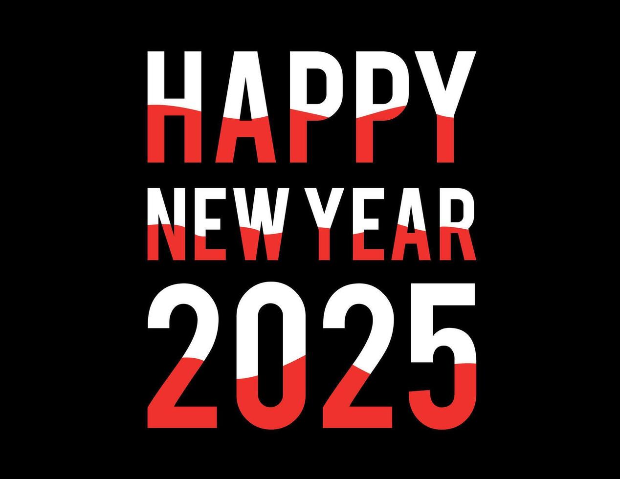 happy new year 2025 text typography t shirt design. vector