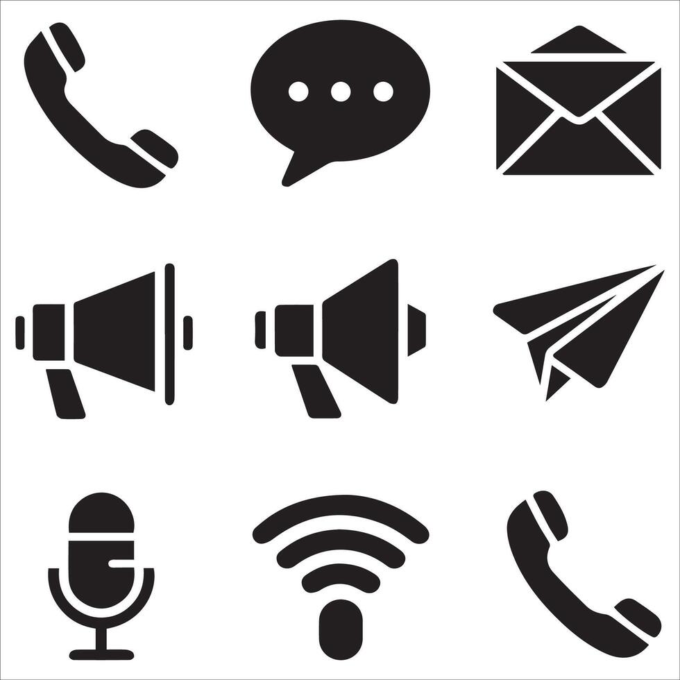 Flat Style Messaging Icons vector