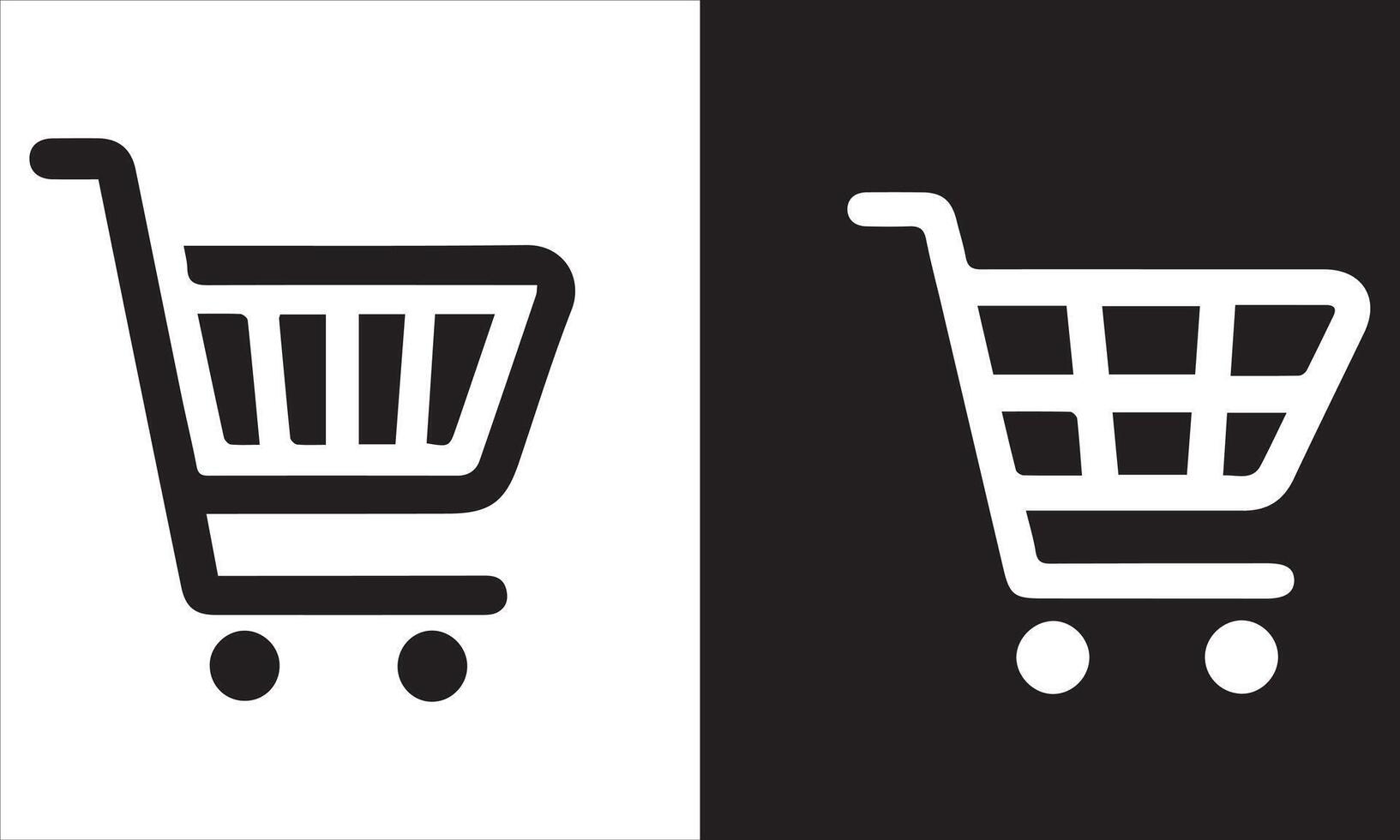 Black and White Shopping Cart Icon vector