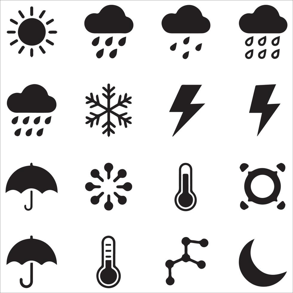 Flat Style Weather Tools Set vector