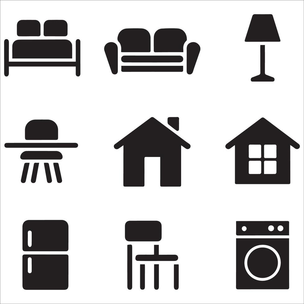 Clean and Simple Household Icons vector
