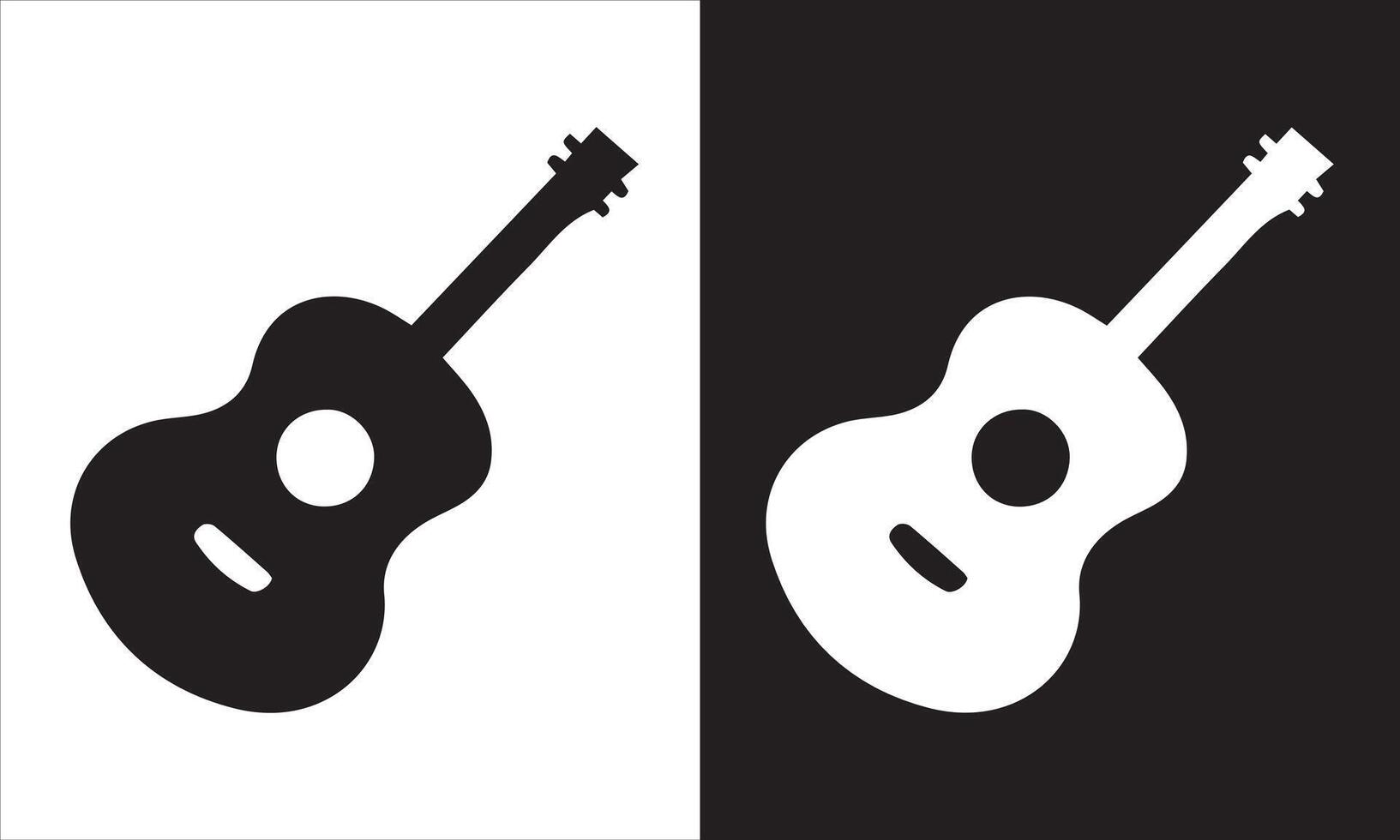 Black and White Guitar Icon vector