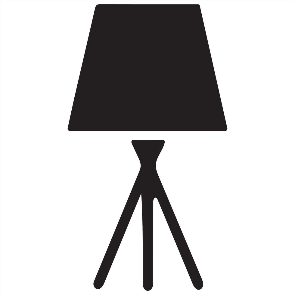 Black table lamp icon vector