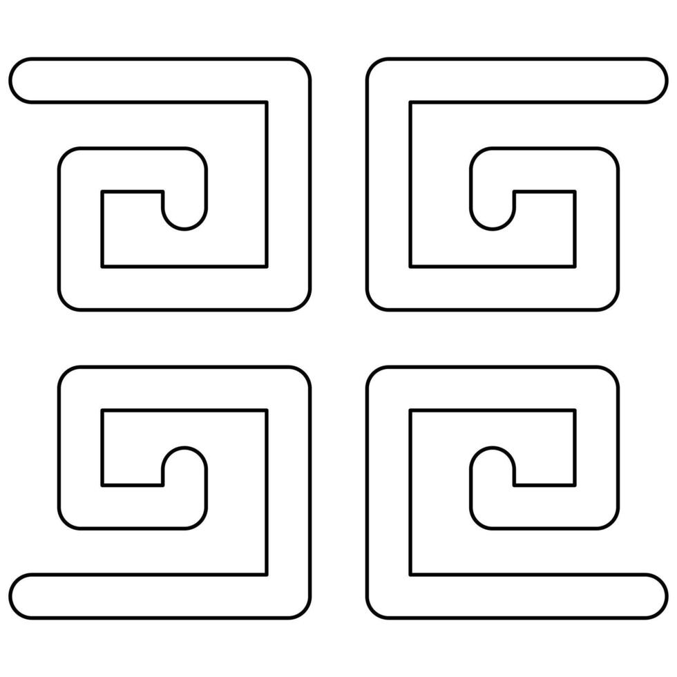 Abstract Chinese geometric spiral flat icon illustration vector