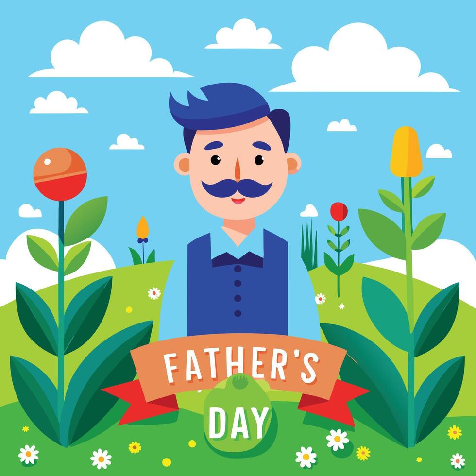 Happy Father's day greeting card background vector