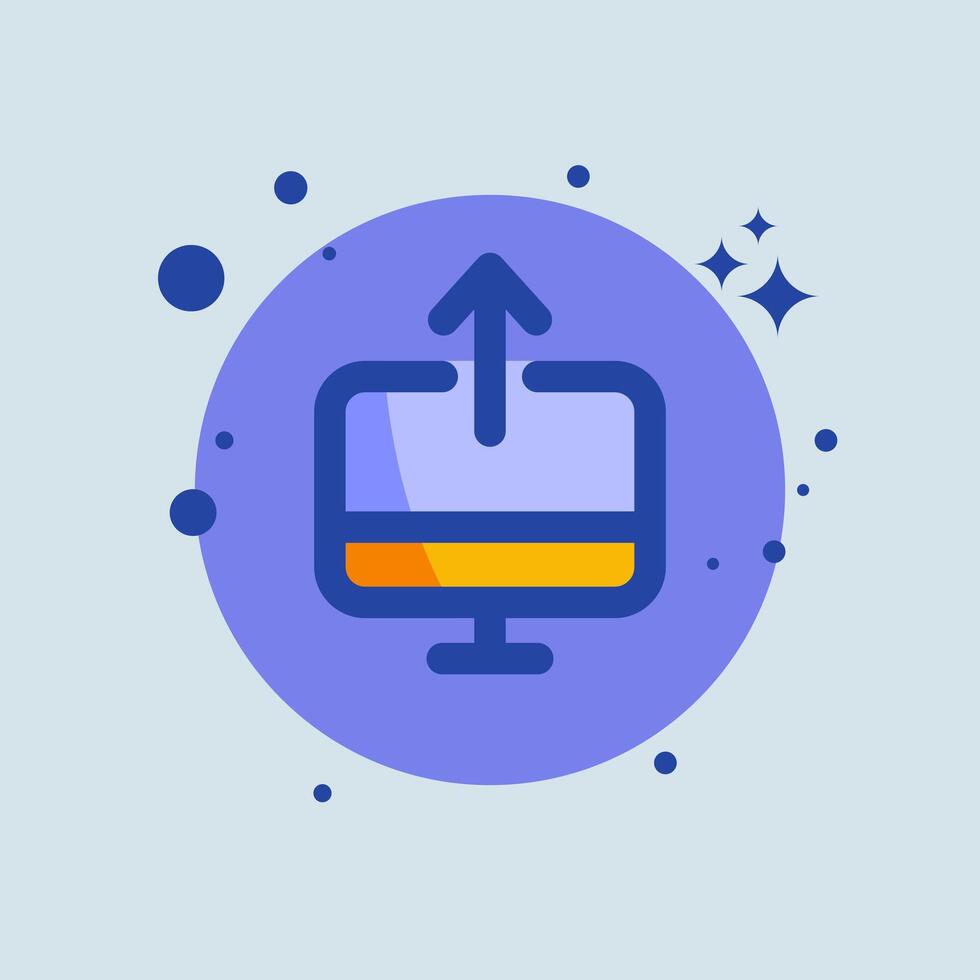 Publish flat illustration. Upload signs illustration. vector