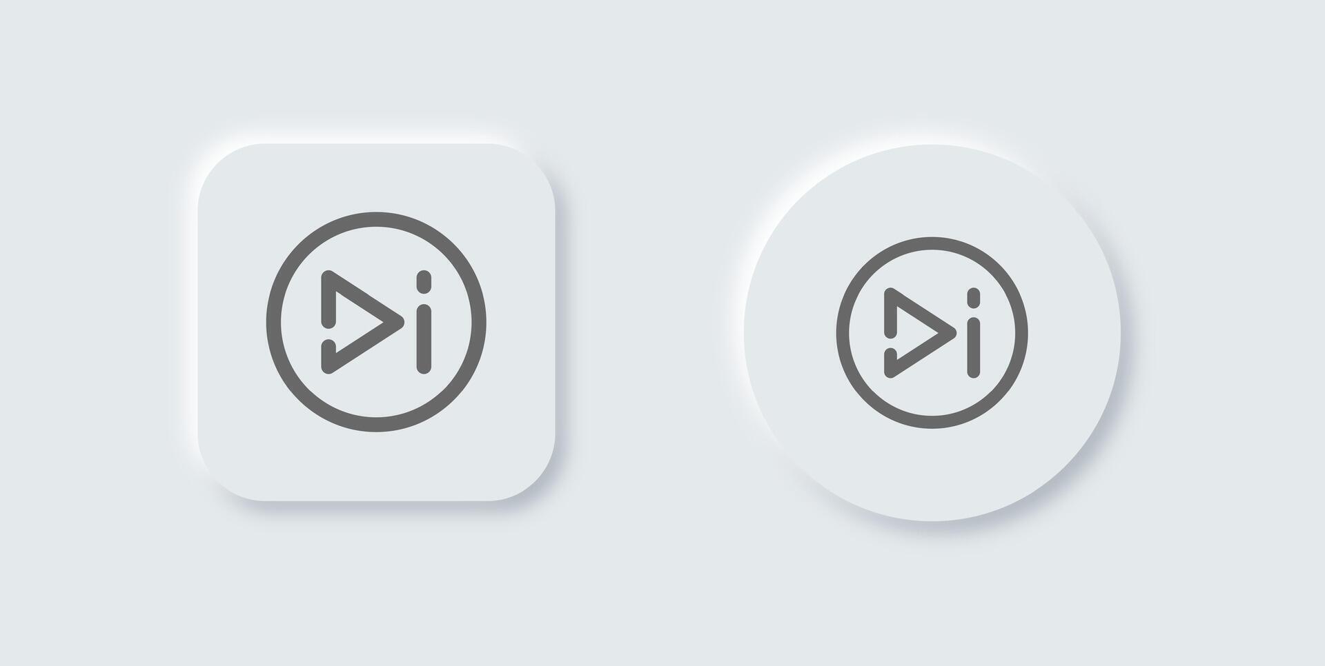 Skip ad line icon in neomorphic design style. Advertisement signs illustration. vector
