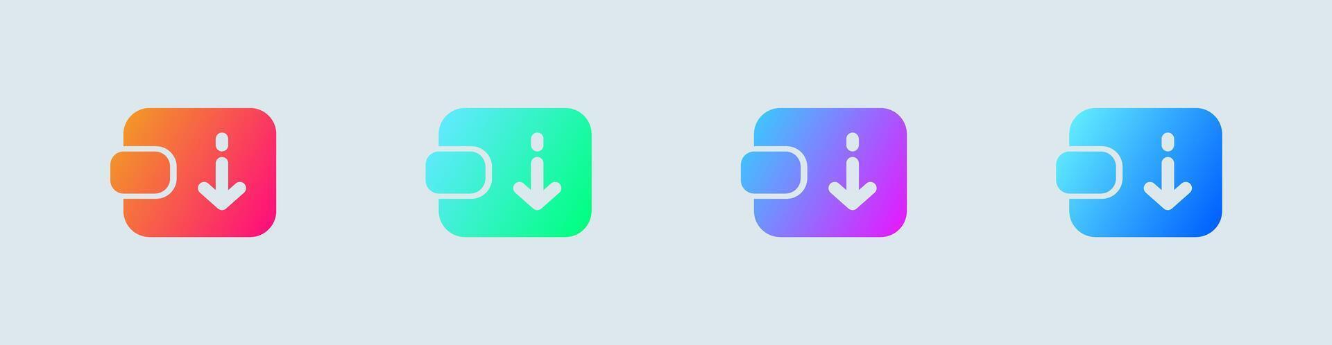 Withdrawal solid icon in gradient colors. Cash out signs illustration. vector
