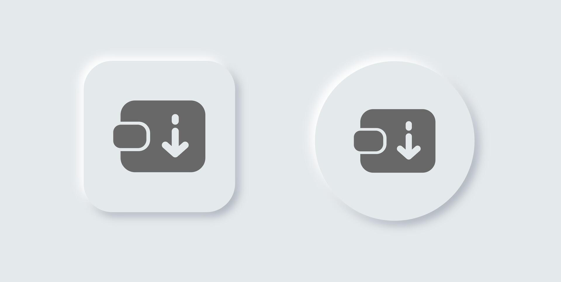 Withdrawal solid icon in neomorphic design style. Cash out signs illustration. vector