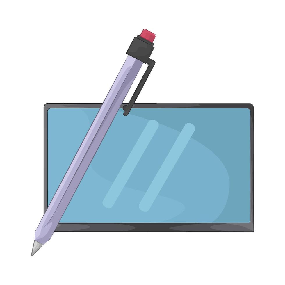 pen tablet and stylus pen vector