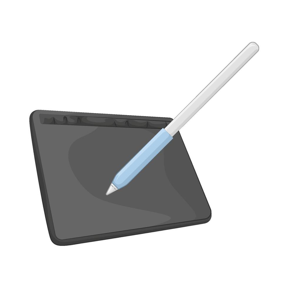 illustration of draw using a stylus pen vector