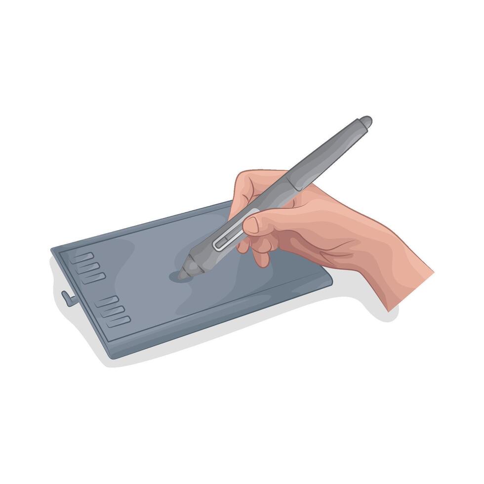 illustration of drawing tablet vector