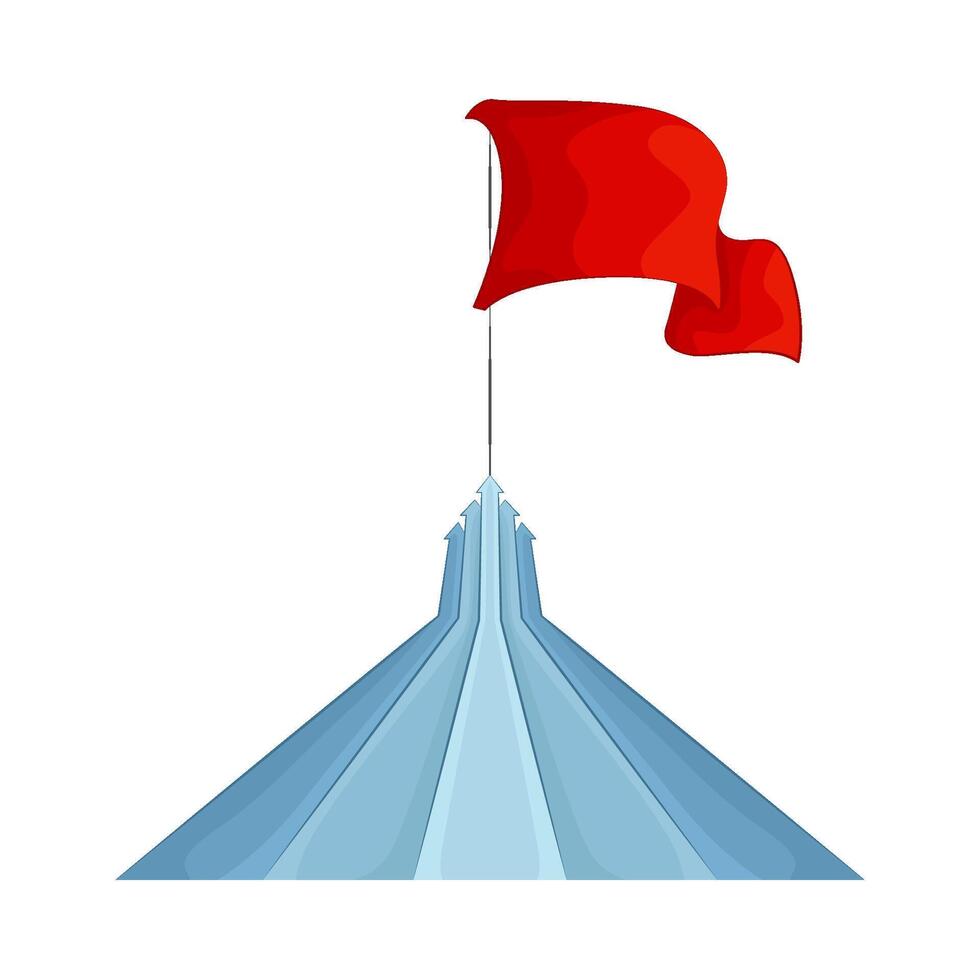 ladder goal with flag illustration vector