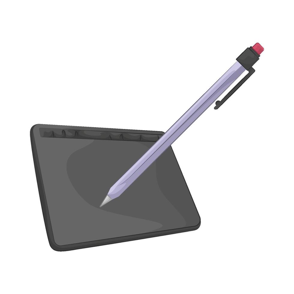 tablet with stylus pen illustration vector