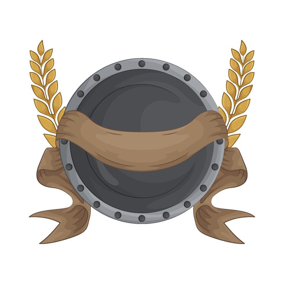 shield with laurel wreath vector