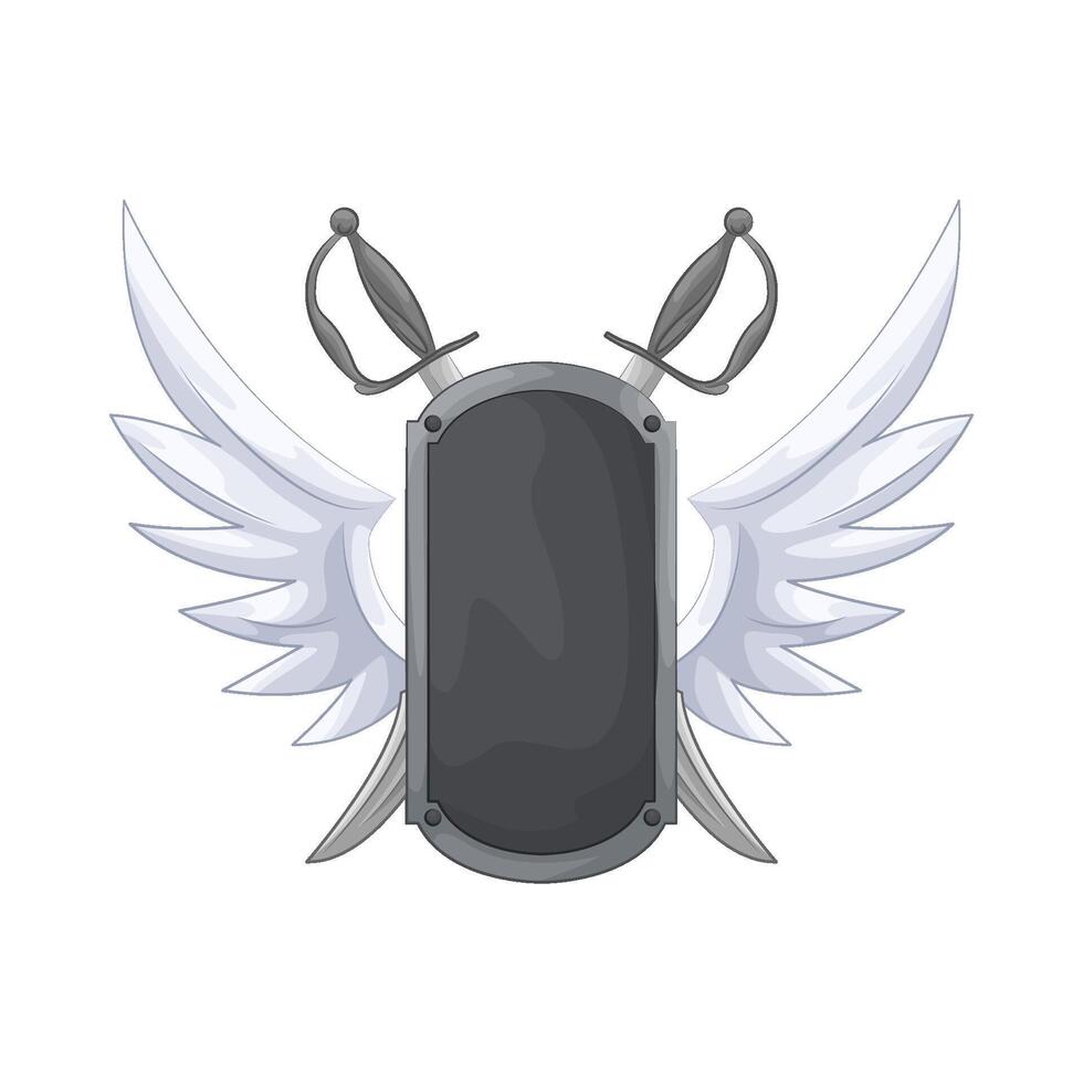 illustration of winged shield vector