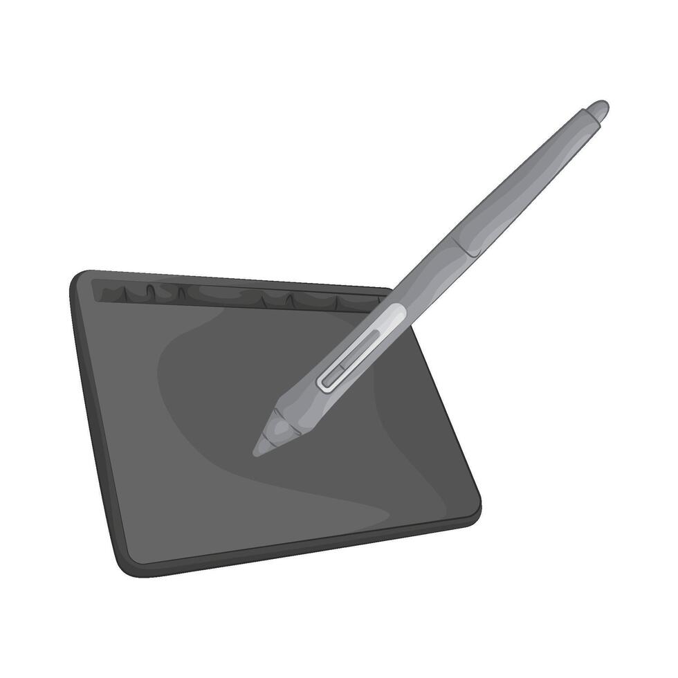 illustration of tablet with stylus pen vector
