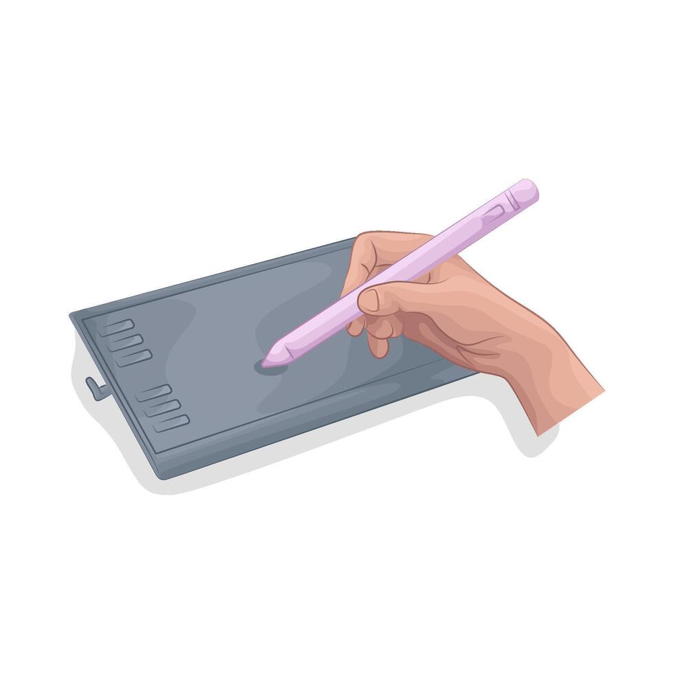 drawing on a pen tablet vector