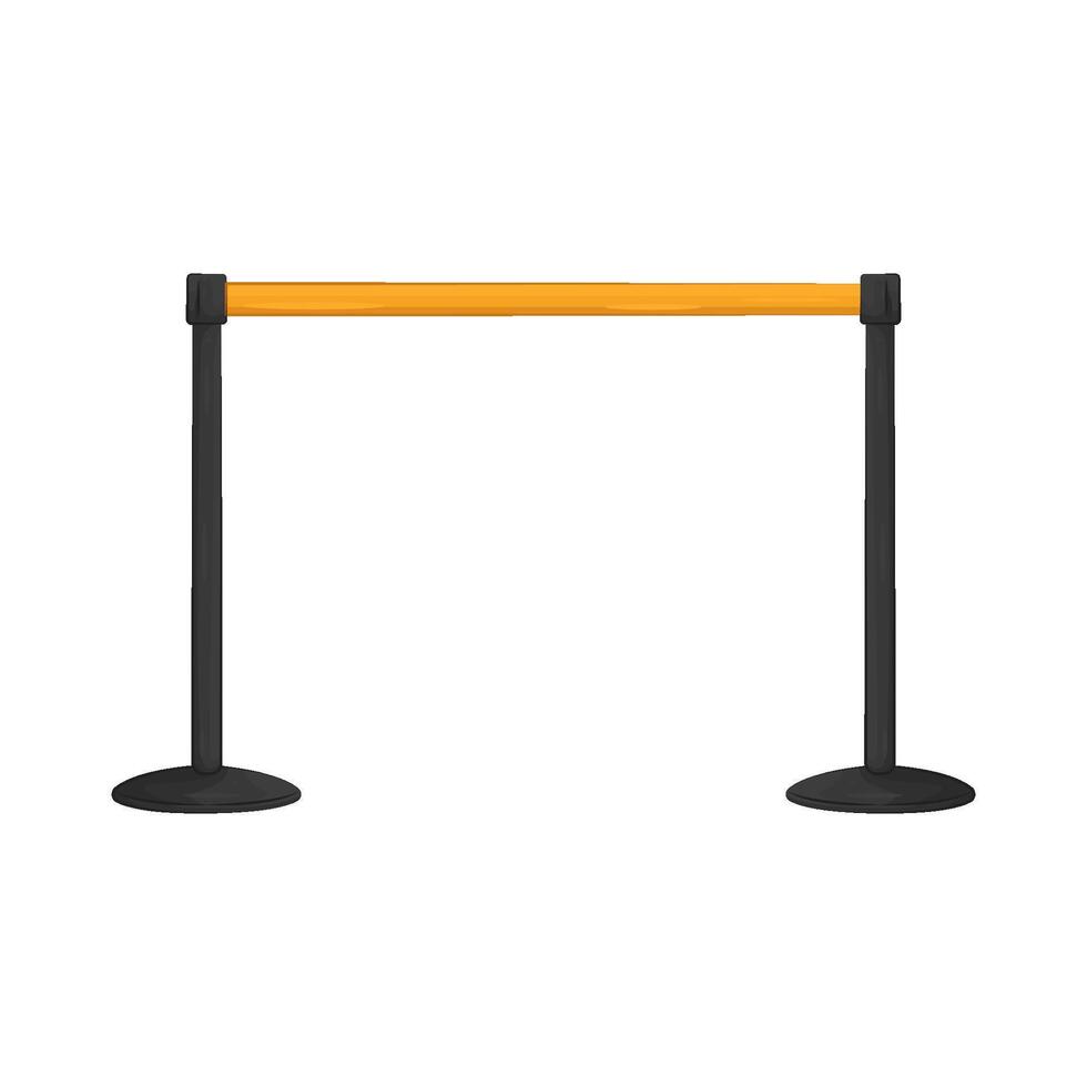 Illustration of retractable belt barrier vector