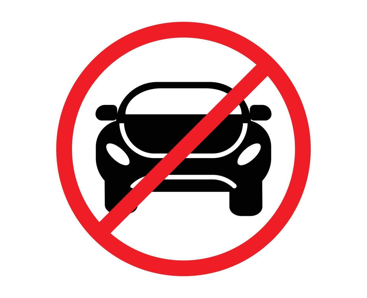 prohibited cars from crossing symbol vector