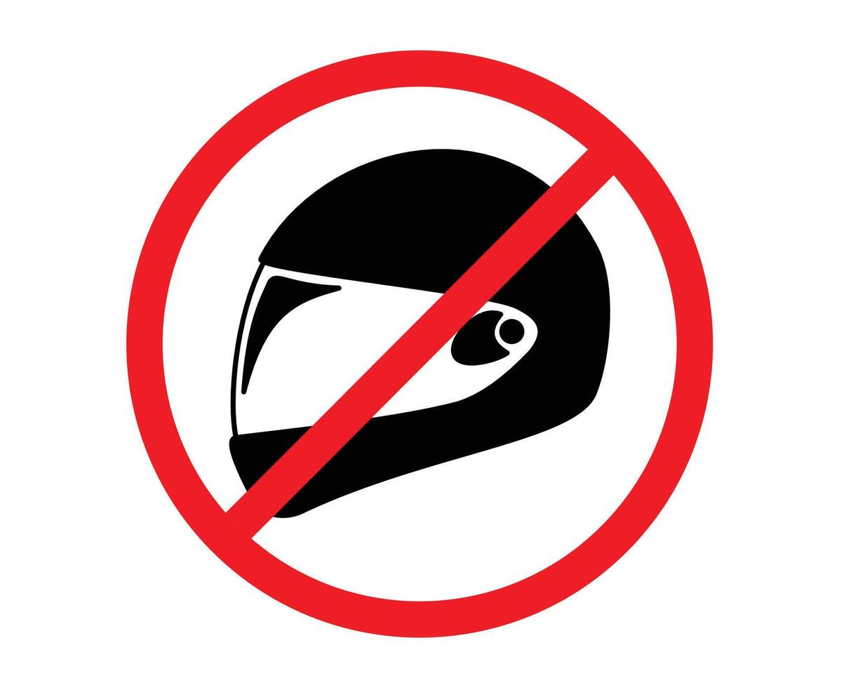 no helmet sign in red circle vector