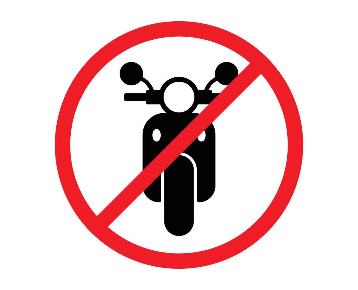 no motorcycle sign or prohibited using motorcycle sign in red circle vector