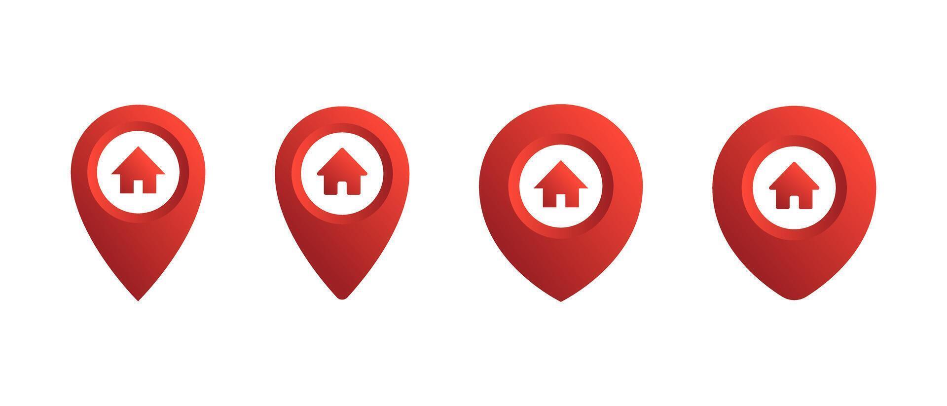 House map pointer icon in gradient style. Home place marker sign symbol vector