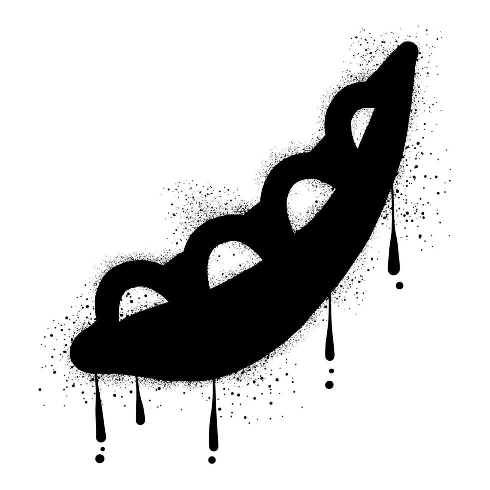 Bean vegetable graffiti with black spray paint vector