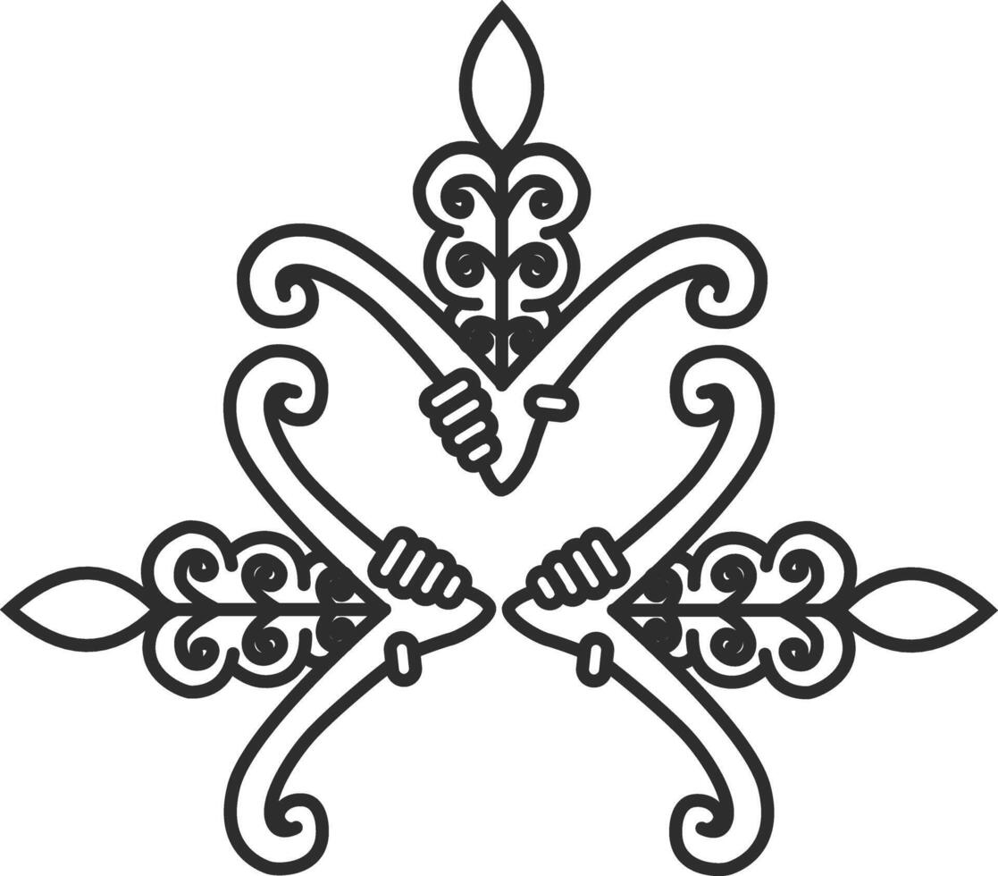 Line Pattern Motive Aceh vector