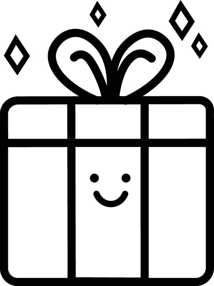 Cute Gift Icon Flat Design vector