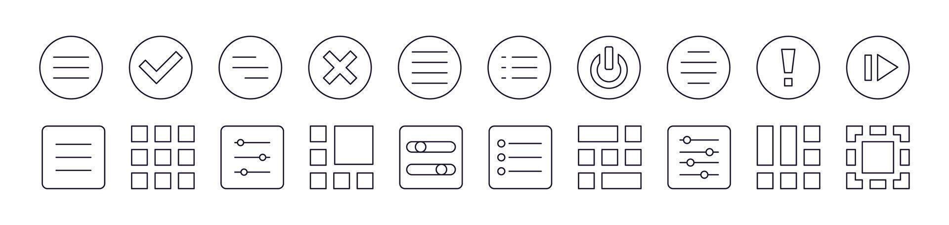 Interface Line Icon Set. Editable Stroke. Minimalistic Linear Pictogram for Design of Cards, Apps, Banners, Posts vector