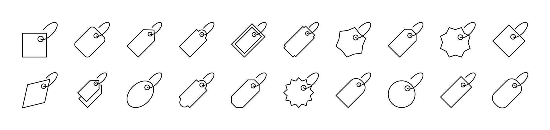 Simple Linear Icon of Label. Editable Stroke. Minimalistic Linear Pictogram for Design of Cards, Apps, Banners, Posts vector