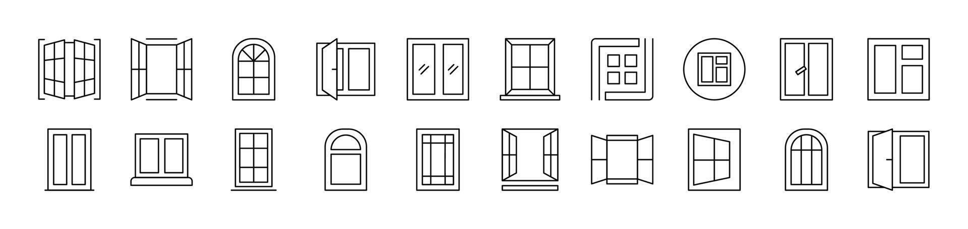 Pack of Thin Icons. Editable Stroke. Suitable for Web Sites, Books, Cards, Apps vector